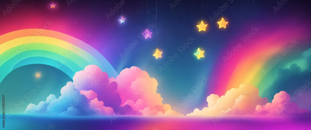 Rainbow unicorn background. Pastel glitter pink fantasy galaxy. Magic mermaid sky with bokeh. Holographic kawaii abstract space with stars and sparkles. Vector Rainbow unicorn background. Pastel glitter pink fantasy galaxy. Magic mermaid sky with bokeh. Holographic kawaii abstract space with stars and sparkles. Vector