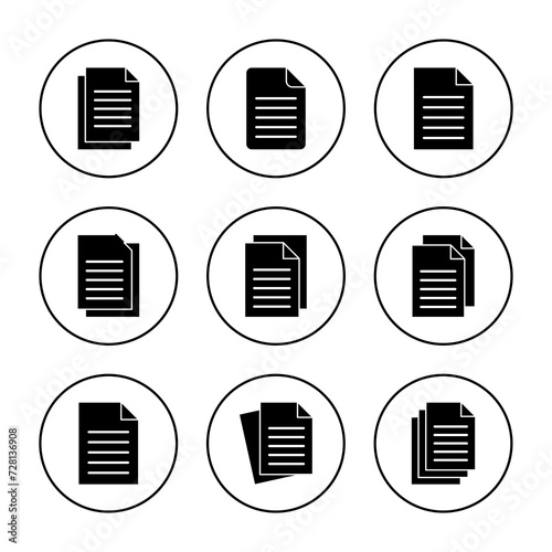 Document icon set vector. Paper sign and symbol. File Icon