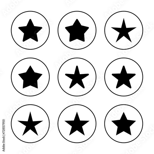 Star Icon set vector. rating sign and symbol. favourite star icon