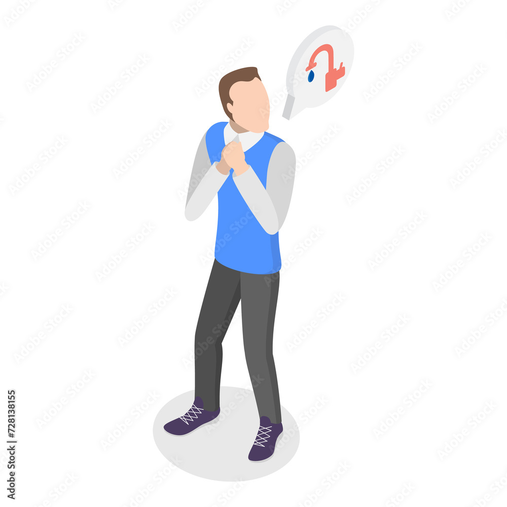 3D Isometric Flat Illustration of OCD. Item 1 3D Isometric Flat Illustration of OCD. Item 1