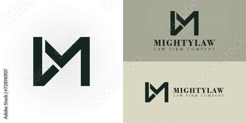 abstract initial letter M and L logo in deep green color isolated in white background applied for law firm logo design also suitable for the brands or companies that have initial name ML or LM photo