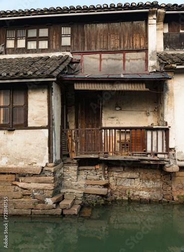 Traditional scenery of the ancient water town of Zhouzhuang in Shanghai, China © clsdesign