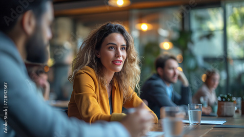 Group of People Sitting at a Table in a Restaurant