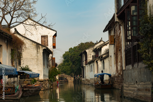 Photography Traditional scenery of the ancient water town of Zhouzhuang in Shanghai, China