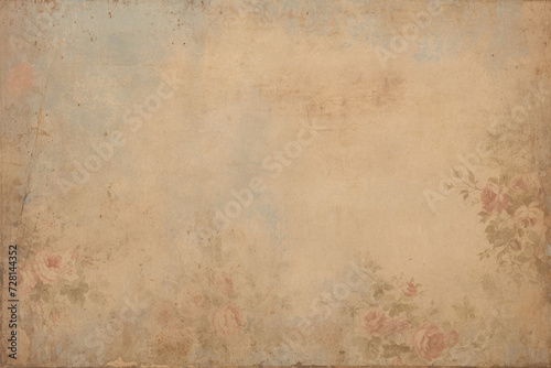 Antique Old Paper Texture with Elegant Roses - Perfect for Junk Journals, Scrapbooking, and Vintage Creative Projects