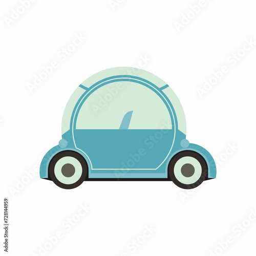 Smart concept and design of future moving. Electric vehicle with tiny and futuristic shape. Vector illustration of transportation.
