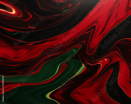 Black, Red, Green marble background