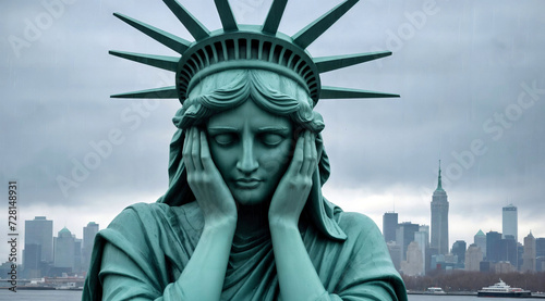 Despairing Statue of Liberty photo
