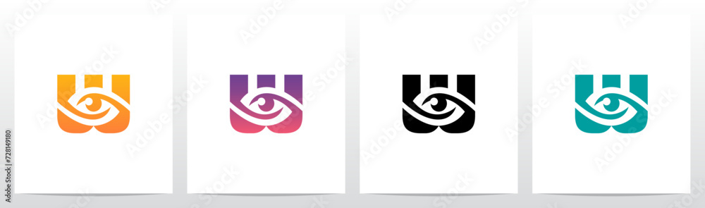 Watching Eye On Letter Logo Design W Watching Eye On Letter Logo Design W