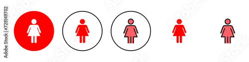 Female icon set illustration. woman sign and symbol