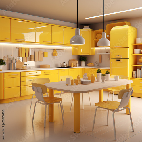 kitchen color green yellow bule for you