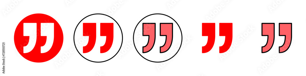 Quote icon set illustration. Quotation mark sign and symbol Quote icon set illustration. Quotation mark sign and symbol