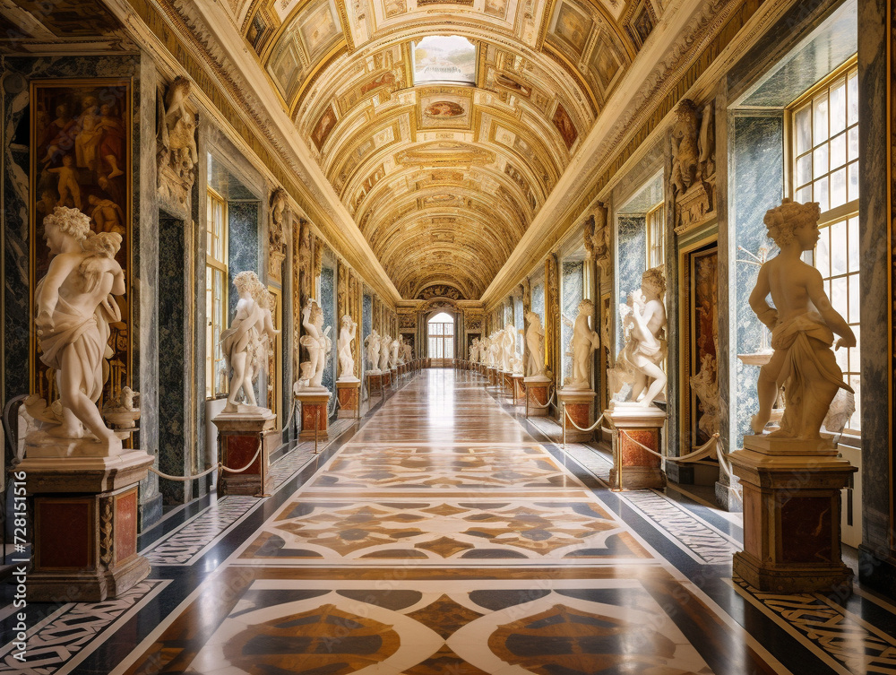 A stunning view of the Vatican Museums in Vatican City, showcasing their extensive art collection.