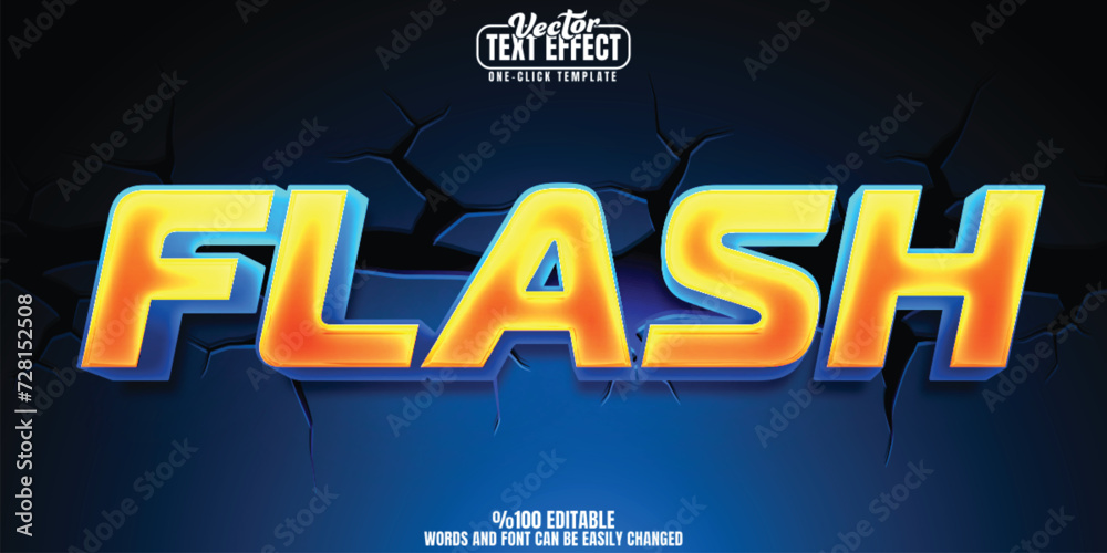 Flash editable text effect, customizable volt and thunder 3D font style