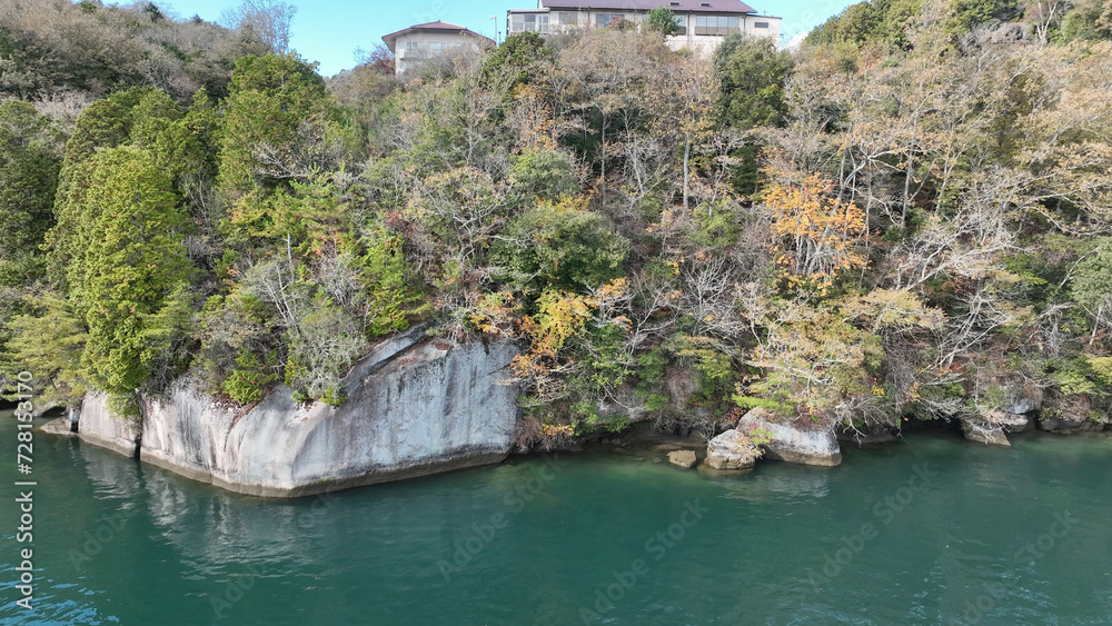滋賀県恵那峡の奇岩を撮影 滋賀県恵那峡の奇岩を撮影