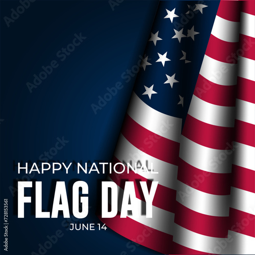 Happy Flag Day United States Of America June 14 Background Vector Illustration