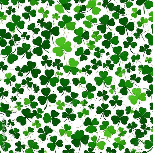 Generative AI. Seamless Pattern St Patrick Day Design With Green and White Color 