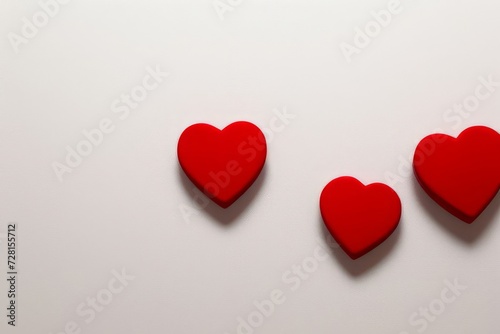 Red heart icons 3d illustration