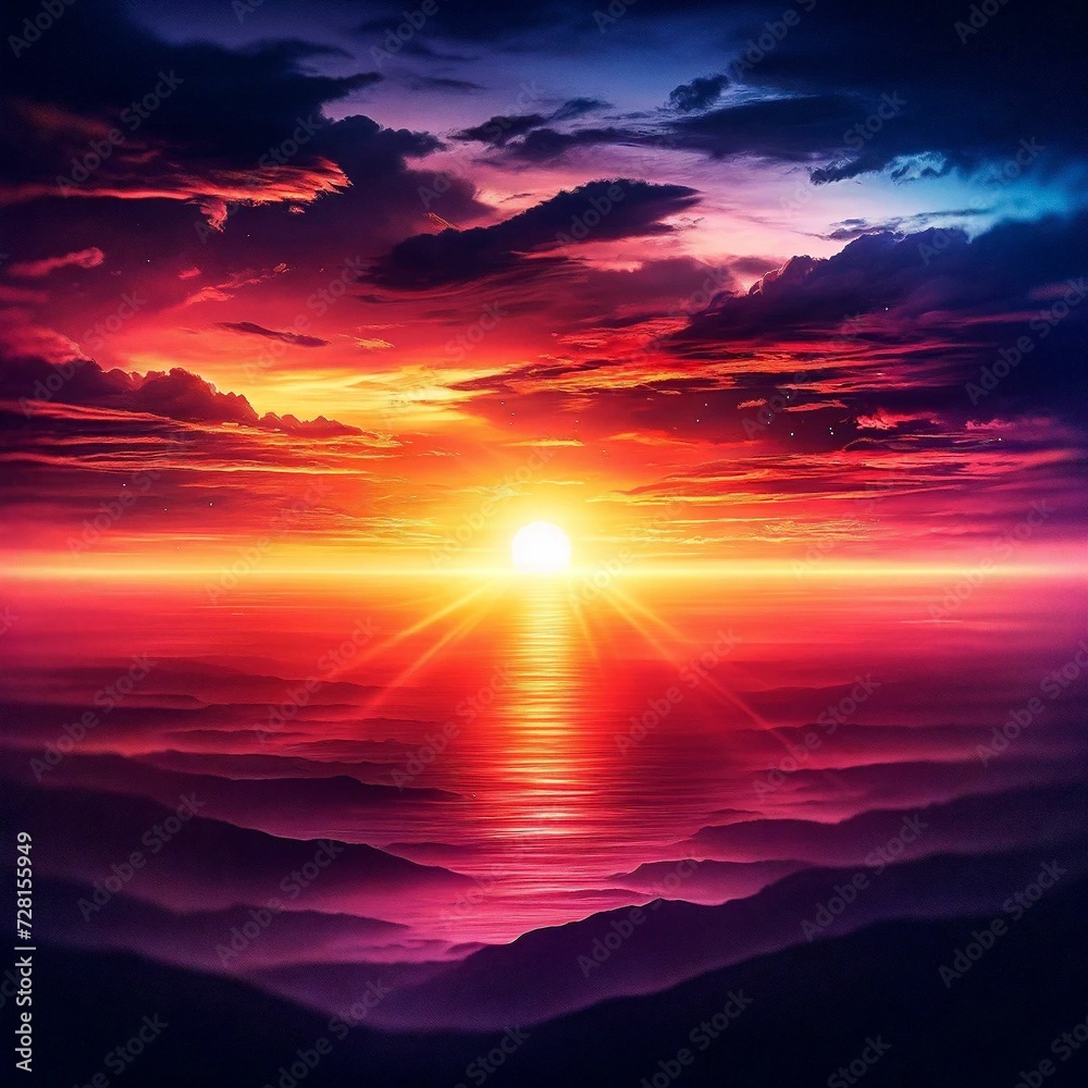 Fototapeta premium sunset over the ocean