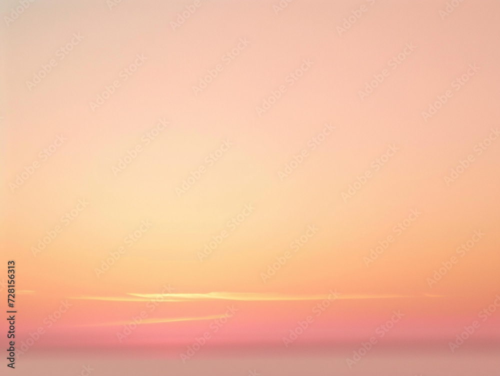 minimal scenic view of sunset sky neutral peach/orange color palette, simple, ethereal, no clouds, ai generative 