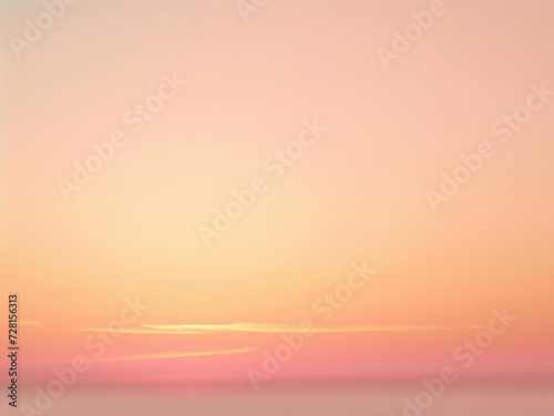 minimal scenic view of sunset sky neutral peach orange color palette  simple  ethereal  no clouds  ai generative 