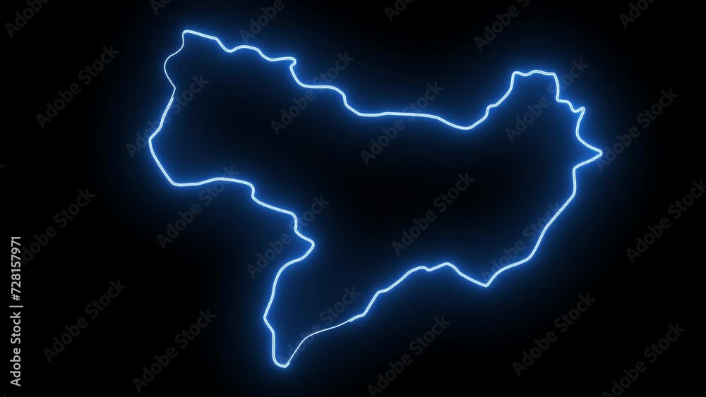 Animated map of Amasya in Turkey with a glowing neon effect Animated map of Amasya in Turkey with a glowing neon effect