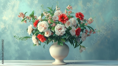 Wallpaper Mural vase with flowers. AI generated Torontodigital.ca