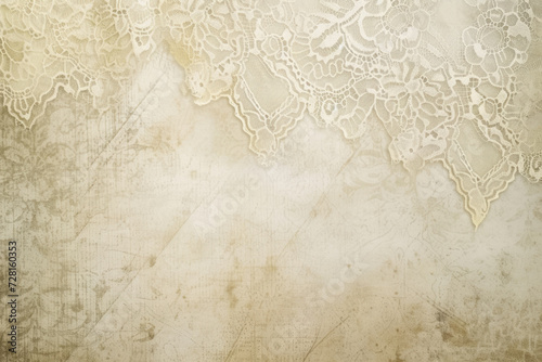 Vintage Background Overlay: Delicate Lace on Aged Paper Texture - Ideal for Artistic Projects, Scrapbooking, and Antique Decorations © overlays-textures