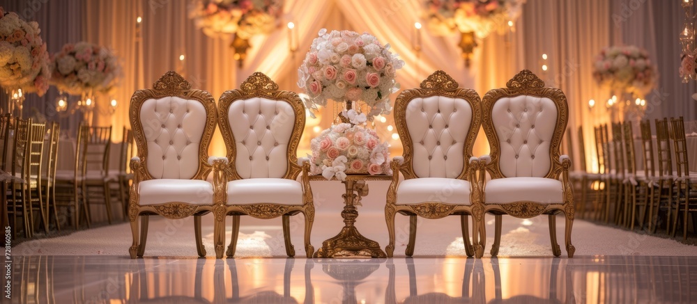 Exquisite Mr and Mrs Chairs Steal the Spotlight at a Glamorous Wedding Affair with Mr and Mrs Chairs Flawlessly Enhancing the Wondrous Wedding Ambiance