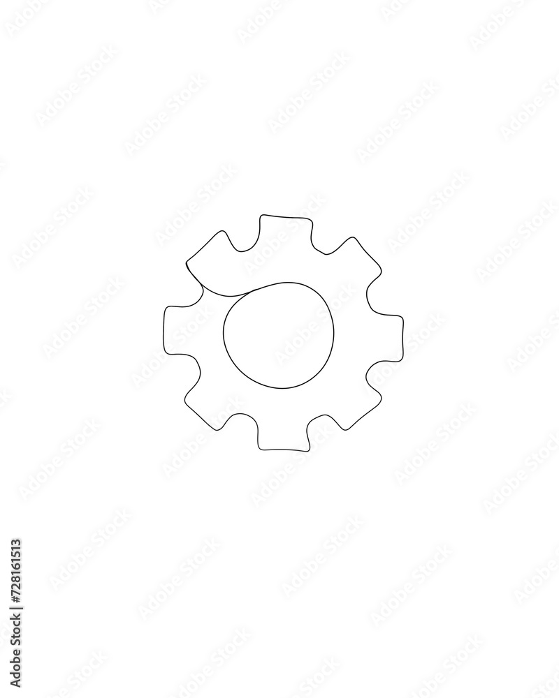 gear icon line art design gear icon line art design