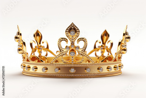 Regal Grace Exquisite Gold Crown Topped with a Solitaire Gem