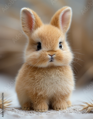 Realistic plush toy of a small rabbit