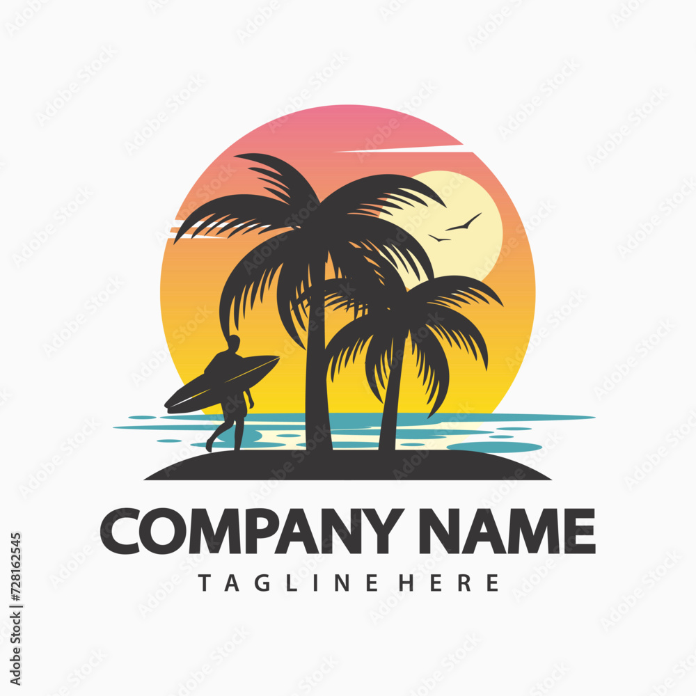 Obraz premium beach logo design