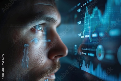 Data Analyst Examining Growth Chart,Strategic Data Analysis for Growth