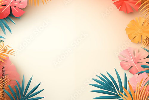 Summer holiday card mockup background with copy space for text. Summertime vacation background