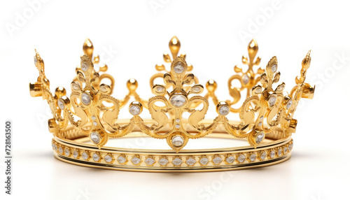 Royal Decadence Exquisite Gold Crown with Artistic Flourishes