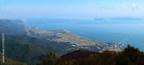 びわ湖の風景、びわ湖バレイから眺める琵琶湖、びわ湖と滋賀県の町並み、びわこ