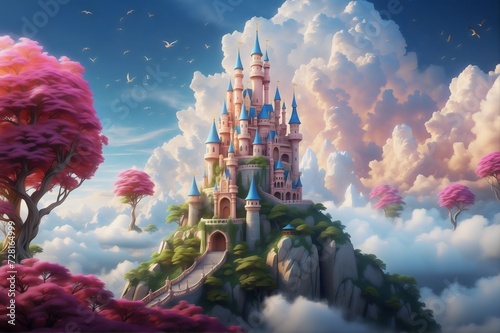 Whimsical Heights: Aerial Fairy Tale Fortress