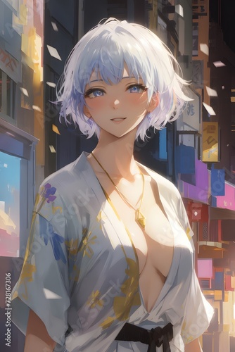 Cute Anime Girl, Anime Girl, Anime Wallpaper, Cartoon Style Anime Girl, AI Generative