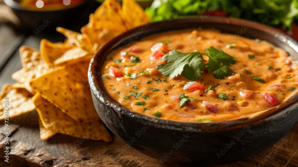 Fiery red and orange hues mingle together in this flamekissed queso dip bubbling with intense flavor and hinting at a touch of heat. Fiery red and orange hues mingle together in this flamekissed queso dip bubbling with intense flavor and hinting at a touch of heat.