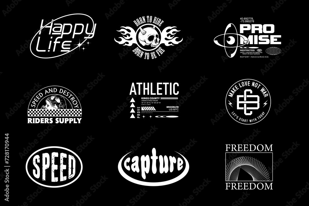 Streetwear t-shirt graphic pack collection templates
