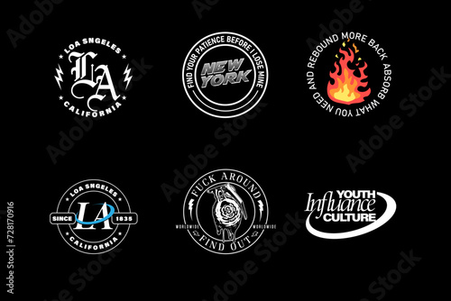 Retro badge. Old emblem, logo frame and vintage silhouette badges hipster design vector set