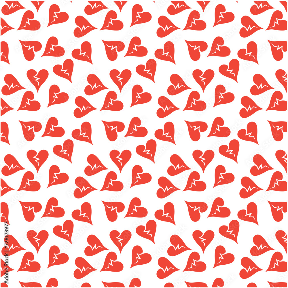 Red love heart seamless pattern illustration. Valentine's day holiday backdrop texture Red love heart seamless pattern illustration. Valentine's day holiday backdrop texture