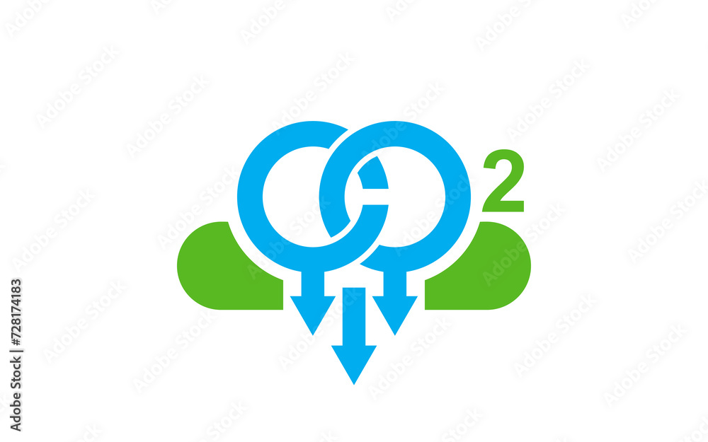 Illustration vector graphic of reduce carbon emissions environmental pollution logo design template Illustration vector graphic of reduce carbon emissions environmental pollution logo design template