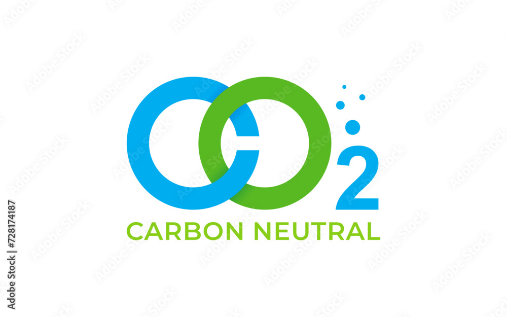 Illustration vector graphic of reduce carbon emissions environmental pollution logo design template