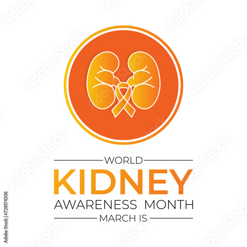 March is National Kidney Month. Holiday concept. Banner poster, flyer and Banner, background design.