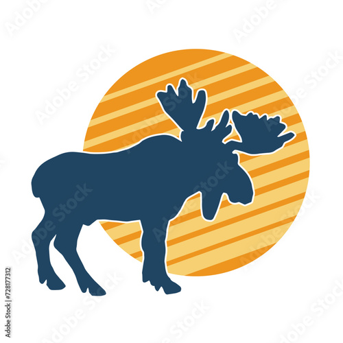 silhouette of a moose animal isolated on white background photo