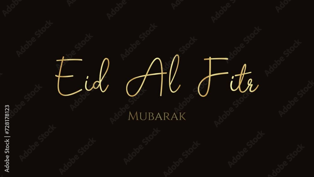 Happy Eid al Fitr mubarak greeting animation handwritten text in gold color. Great for video introduction 4K Footage and use as a card for the celebration of Eid Al Fitr Mubarak celebration Happy Eid al Fitr mubarak greeting animation handwritten text in gold color. Great for video introduction 4K Footage and use as a card for the celebration of Eid Al Fitr Mubarak celebration
