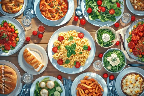Sharing Meals: Social dining often involves sharing dishes with others at the table. This could be family-style serving, where large dishes are placed in the center of the table for everyone to share