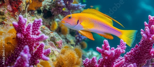 Colorful Goatfish and Vibrant Coral: A Mesmerizing Dive into the World of Goatfish and Coral